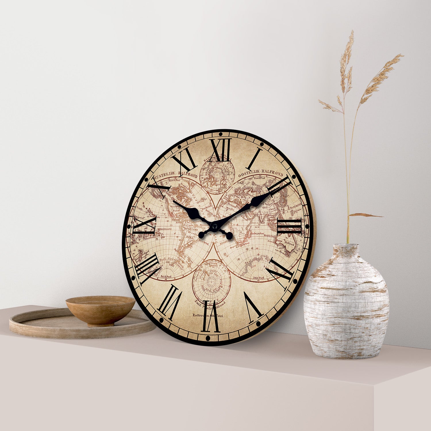 Retro Nautical Wall Clock Wooden Compass Pattern Clock Silent Quartz Home Decoration Beach Boat Liv 1