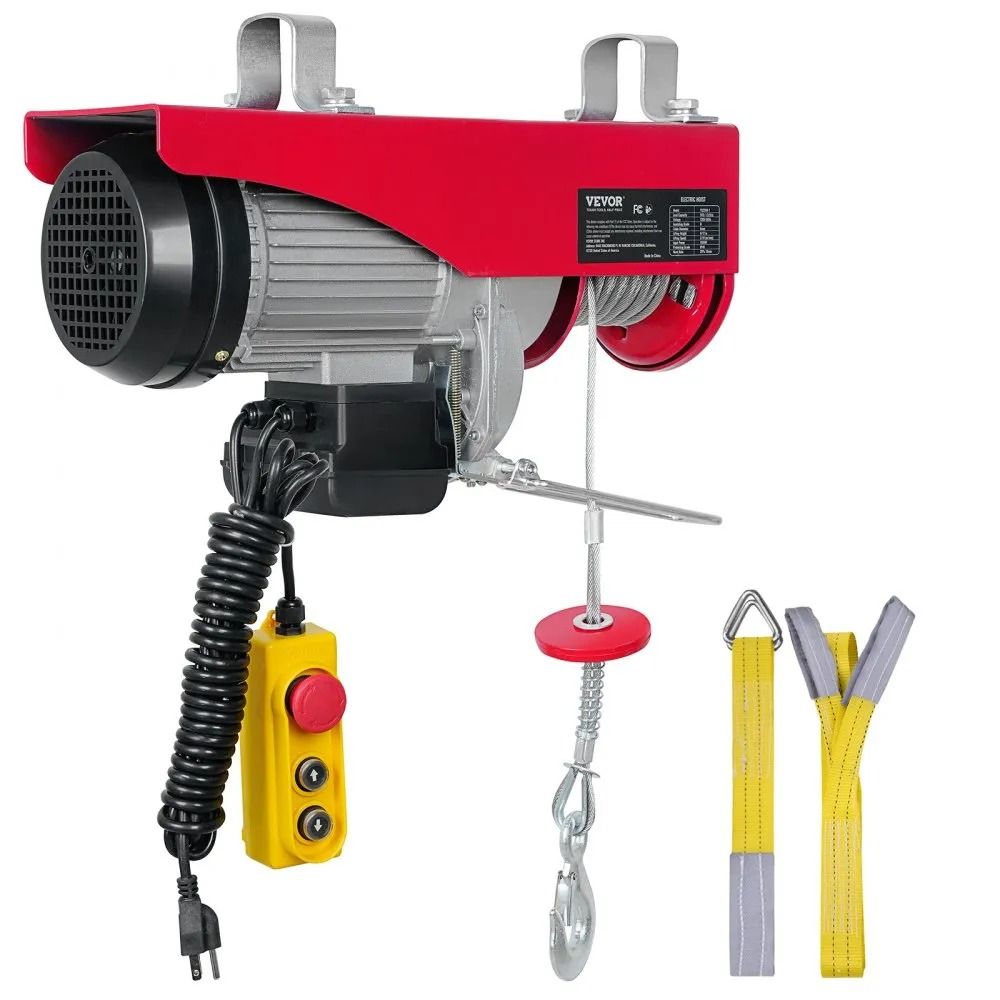 Lifting Capacity Electric Hoist Steel Wire Winch Single Cable Lifting Height Wired Remote Pure Copp 8