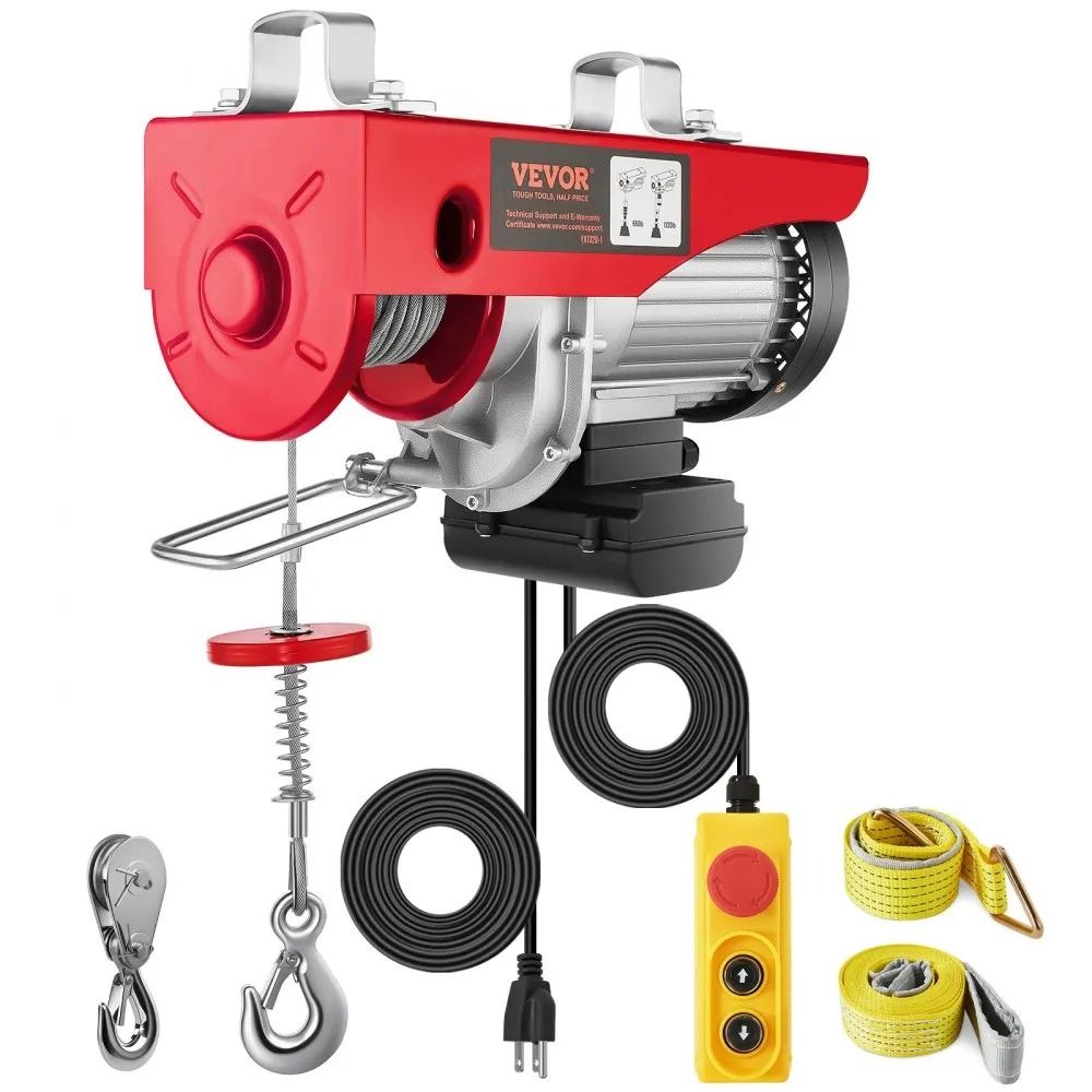 Lifting Capacity Electric Hoist, Steel Wire Winch, Single Cable Lifting Height, Wired Remote, Pure Copper Motor