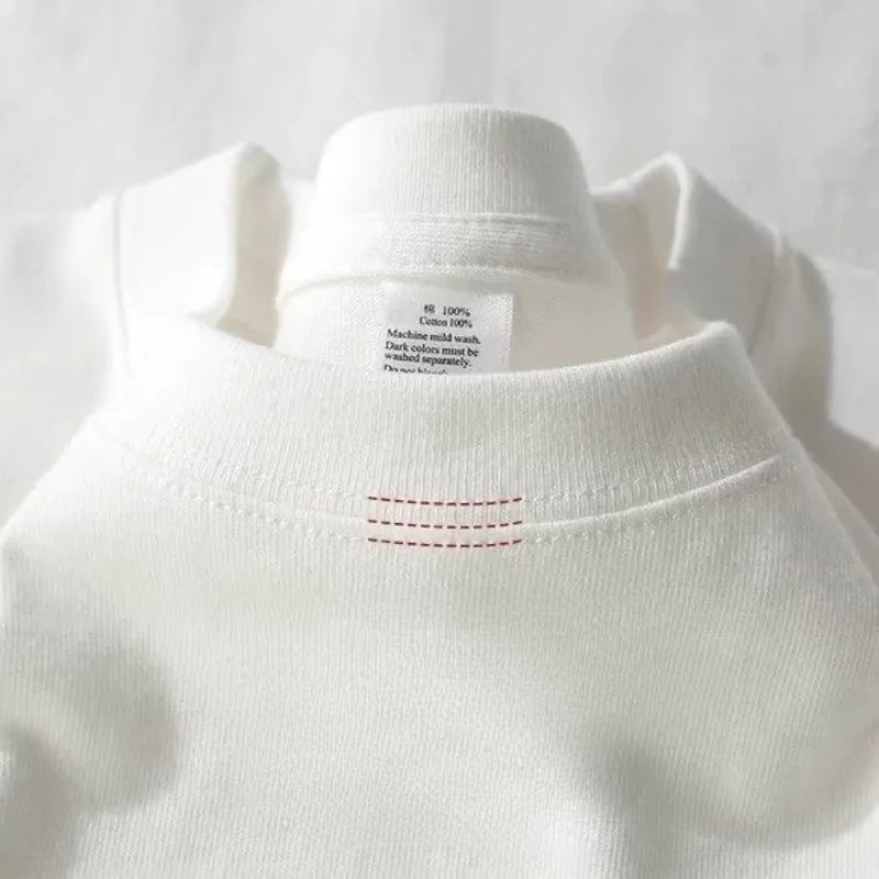 Heavy Weight Men T Shirt Cotton Half Sleeve Breathable Round Neck Basic Tops Men Summer TShirt Qual 2