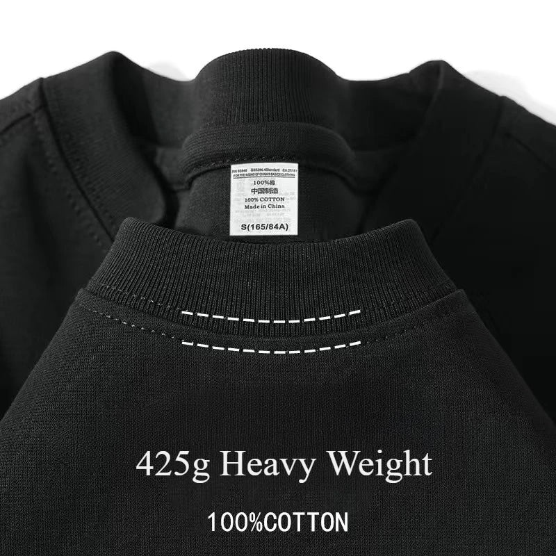 Heavy Weight Men T Shirt Cotton Half Sleeve Breathable Round Neck Basic Tops Men Summer TShirt Qual 5