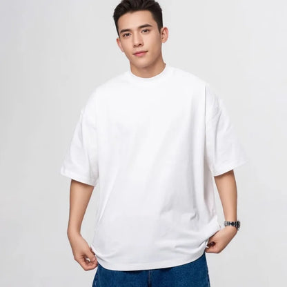 Heavy Weight Men T Shirt Cotton Half Sleeve Breathable Round Neck Basic Tops Men Summer T-Shirt, Quality Comfort Fit