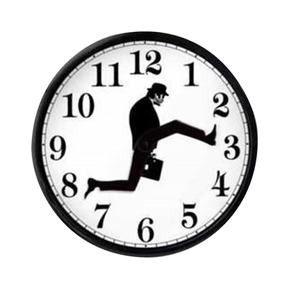 Silly Walk Wall Clock, Monty Python Inspired Creative Artwork, Sweep Seconds Mute Clock Wall Art for Home Living Room