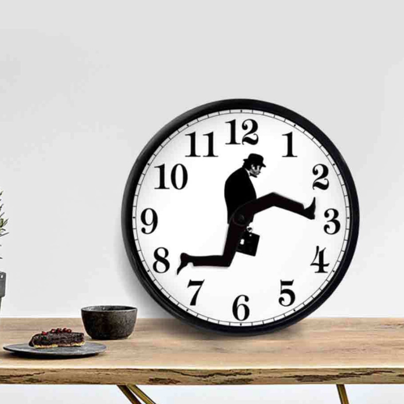 Silly Walk Wall Clock, Monty Python Inspired Creative Artwork, Sweep Seconds Mute Clock Wall Art for Home Living Room