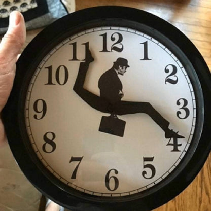 Silly Walk Wall Clock, Monty Python Inspired Creative Artwork, Sweep Seconds Mute Clock Wall Art for Home Living Room
