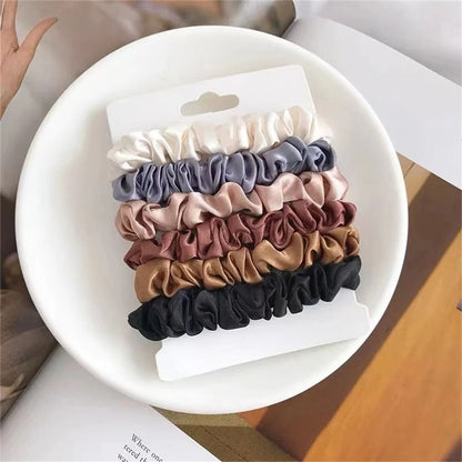 6pcs Satin Hair Scrunchies For Women  Soft Gentle Elastic Hair Ties For Girls 2