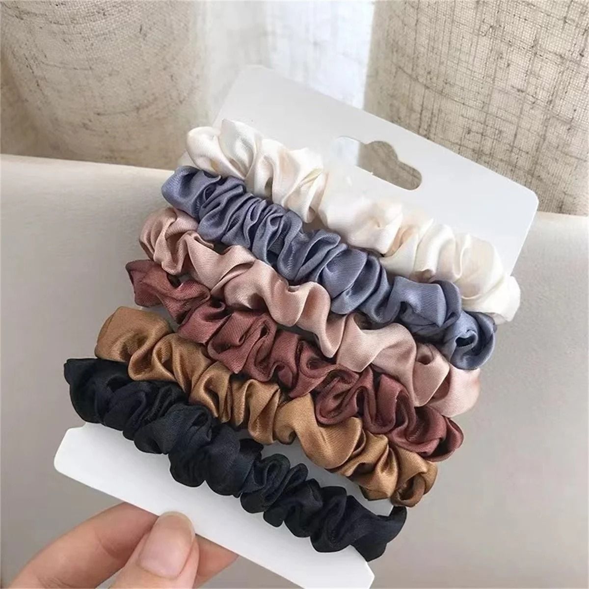 6pcs Satin Hair Scrunchies For Women  Soft Gentle Elastic Hair Ties For Girls 3