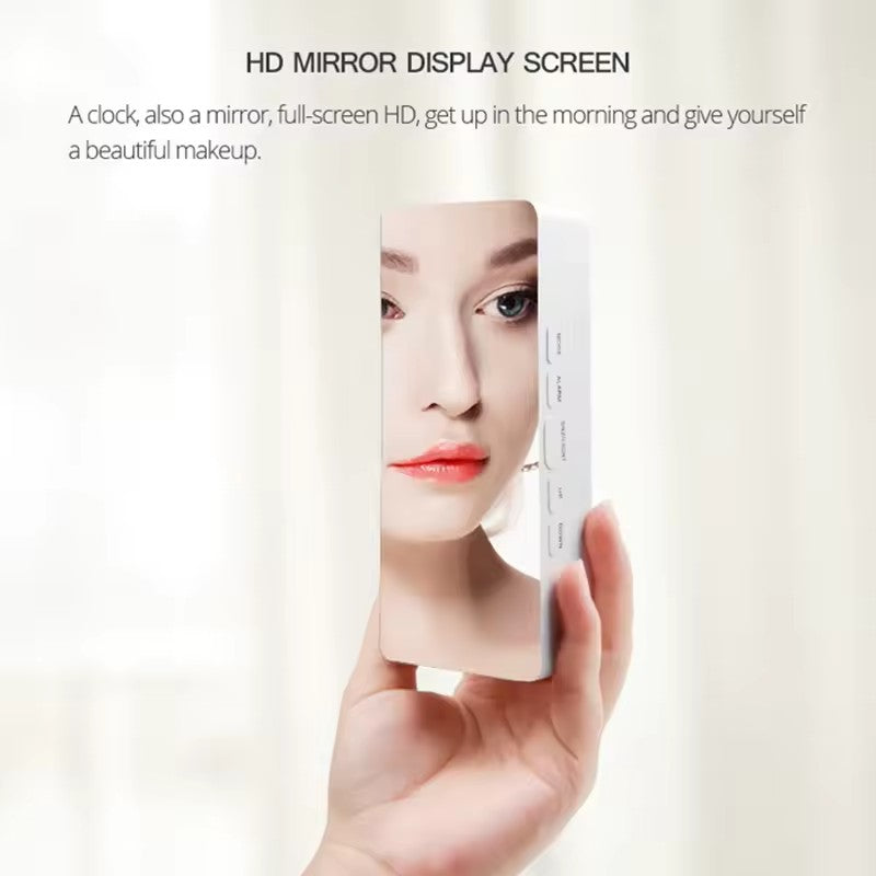 Mirror LED Digital Alarm Clock Temperature Display Smart Night Light Bedroom Vanity Office Use 1