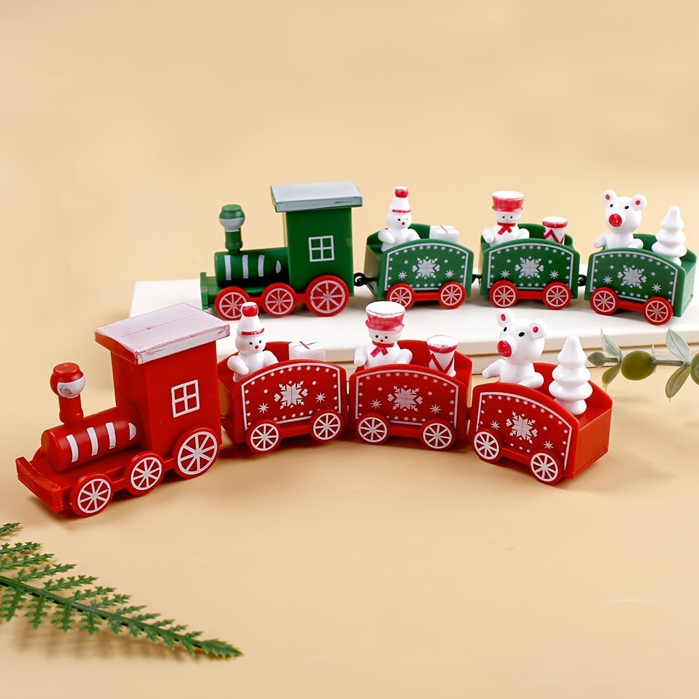 Christmas Plastic Train, Merry Christmas Decorations for Home, Xmas Tree Ornament, Navidad Noel Happy New Year Kids Gift