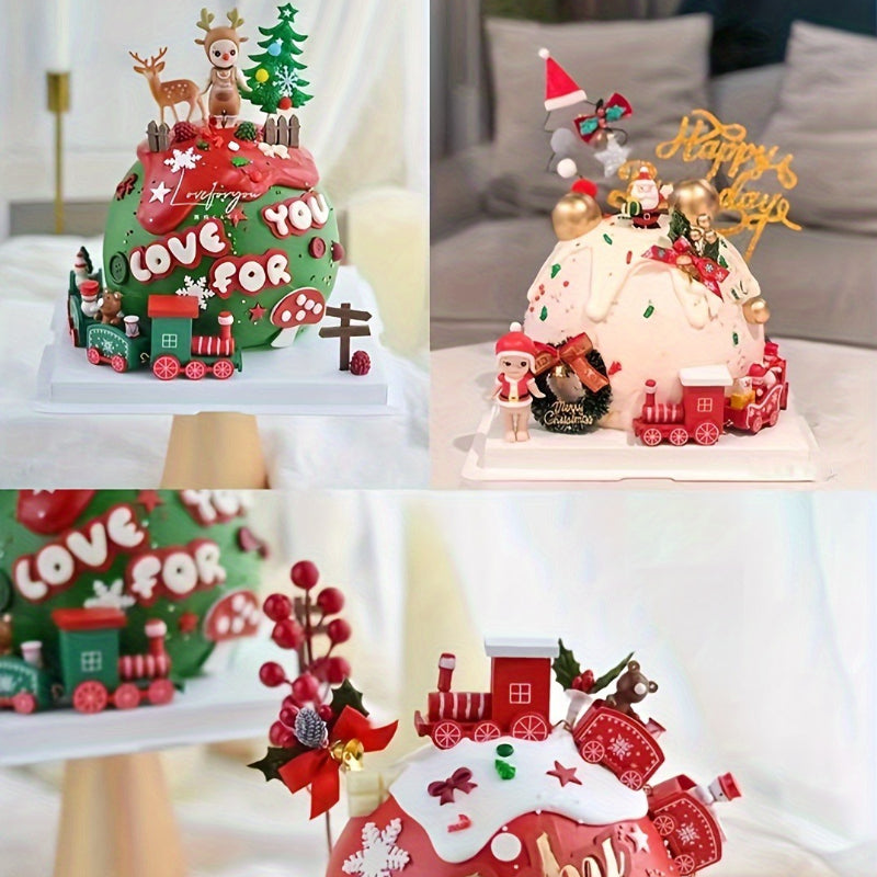 Christmas Plastic Train Merry Christmas Decorations For Home Xmas Tree Ornament Navidad Noel Happy  3
