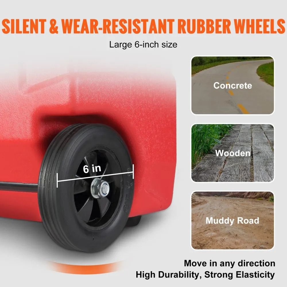 Portable Fuel Caddy Gas Storage Tank Hand Pump Rubber Wheels Fuel Transfer Storage Tank For Gasolin 3