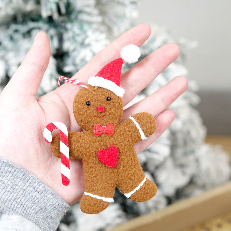 Gingerbread Man Christmas New Year Decoration, Plush Home Doll, Xmas Tree Hanging Ornament, Indoor Table Pendant