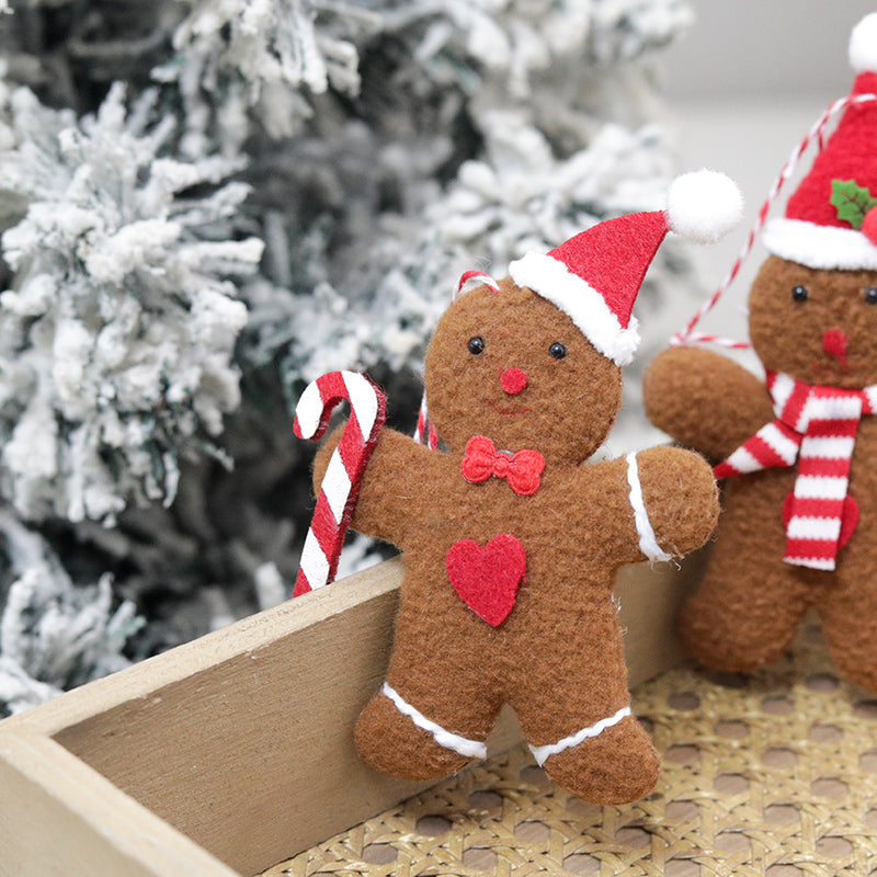Gingerbread Man Christmas New Year Decoration, Plush Home Doll, Xmas Tree Hanging Ornament, Indoor Table Pendant