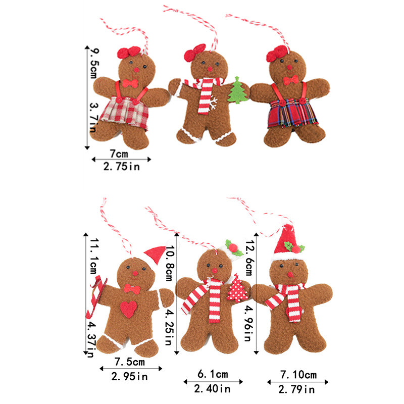 Gingerbread Man Christmas New Year Decoration, Plush Home Doll, Xmas Tree Hanging Ornament, Indoor Table Pendant