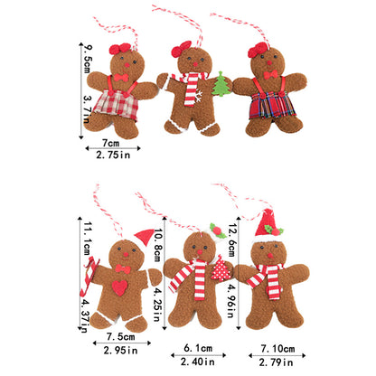 Gingerbread Man Christmas New Year Decoration, Plush Home Doll, Xmas Tree Hanging Ornament, Indoor Table Pendant