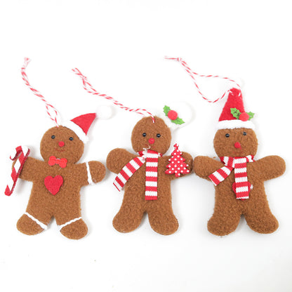 Gingerbread Man Christmas New Year Decoration, Plush Home Doll, Xmas Tree Hanging Ornament, Indoor Table Pendant