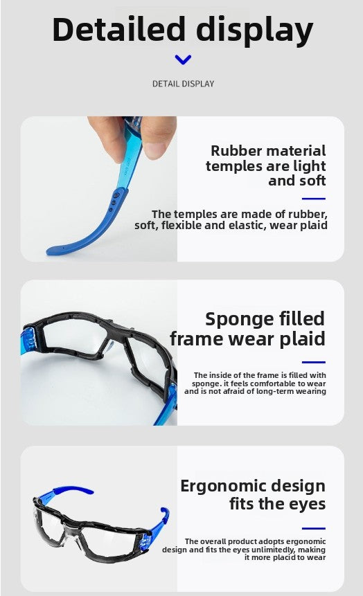 Safety Goggles, Sport Eye Protection Glasses, Soft Foam Gasket Goggles for Shooting, Woodworking, Lab, Outdoor Industry