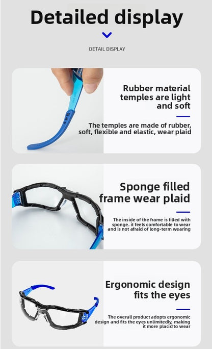 Safety Goggles, Sport Eye Protection Glasses, Soft Foam Gasket Goggles for Shooting, Woodworking, Lab, Outdoor Industry