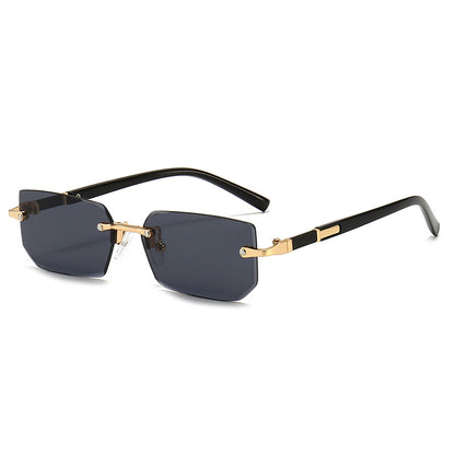 Rimless Rectangle Sunglasses Fashion Small Square Shades For Women Men Summer Travel 7
