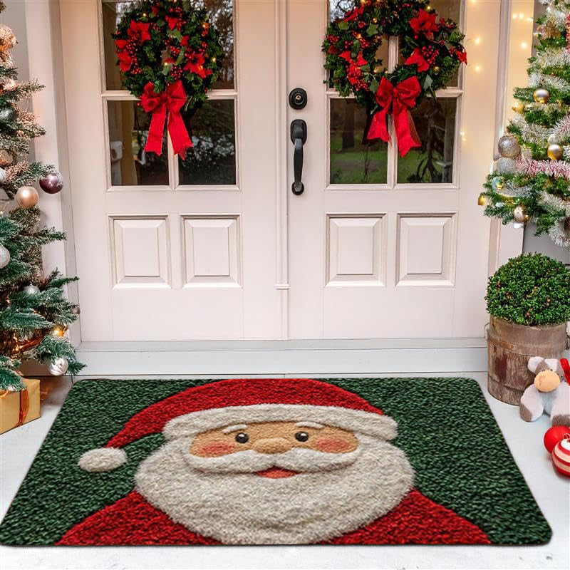 Merry Christmas Door Mat, Santa Claus Carpet, Outdoor Decorations for Home, Navidad Xmas Ornament, Holiday Festival New