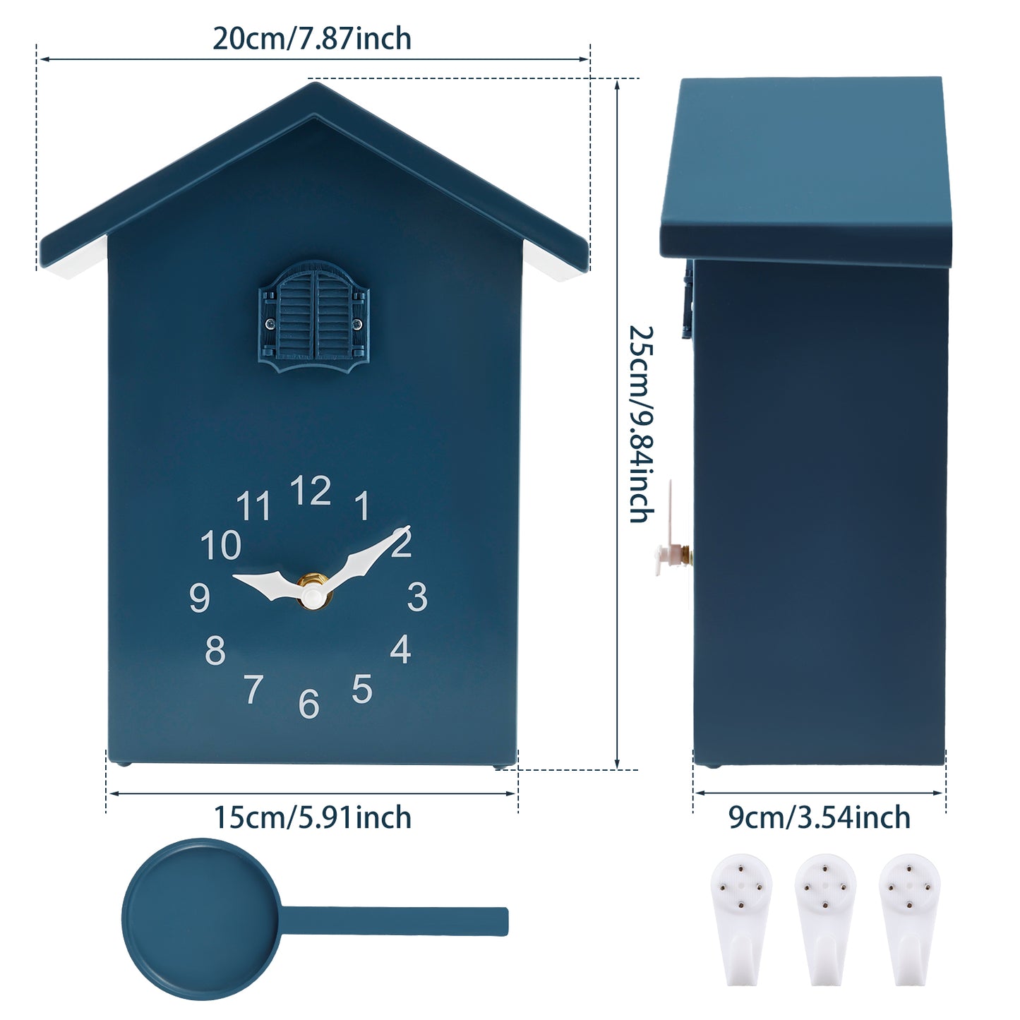 Creative Wall Clock, Home Silent Cuckoo Clock with Bird Tweeting Sound, Living Room Wall Decoration