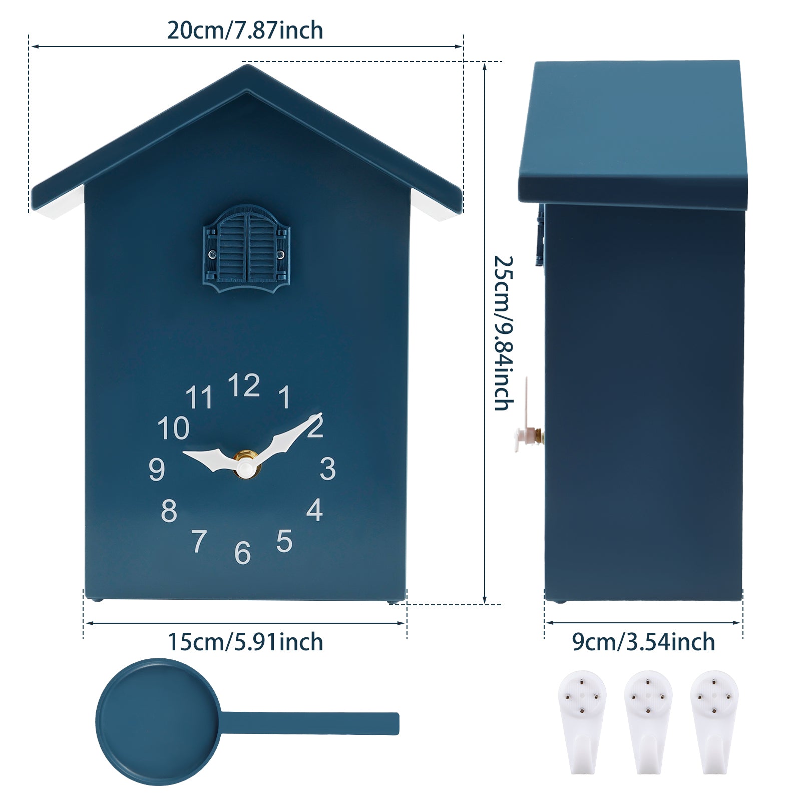 Creative Wall Clock, Home Silent Cuckoo Clock with Bird Tweeting Sound, Living Room Wall Decoration