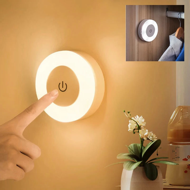 Portable USB Rechargeable LED Light, Night Light, Bedroom, Living Room, Home Decoration, Lamp