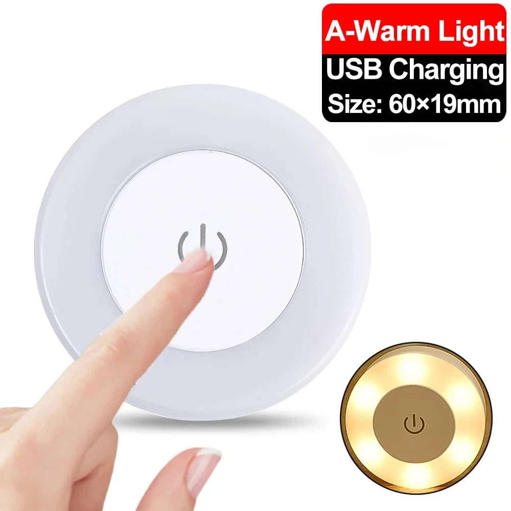 Portable USB Rechargeable LED Light, Night Light, Bedroom, Living Room, Home Decoration, Lamp
