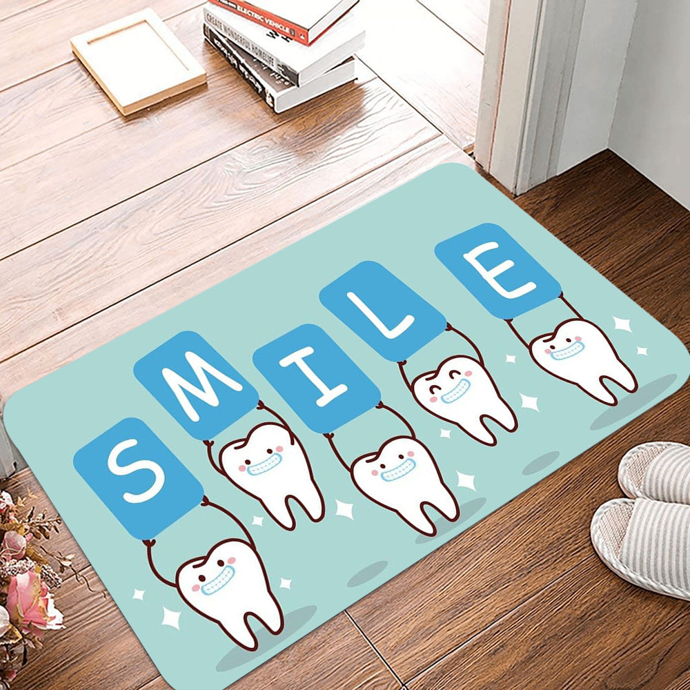 Non Slip Kitchen Rug Christmas Dental Hospital Floor Mat Tooth Design Doormat Balcony Living Room C 3