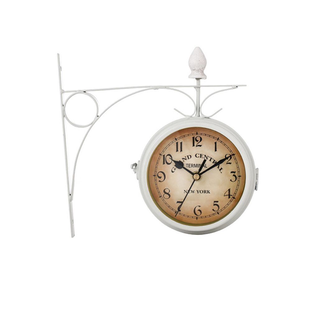 Double Sided Wall Clock High Quality Durable Retro Metal Clock Home Decor Garden Decoration Train S 5