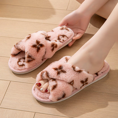 Fluffy Womens Slippers, Fashion Fuzzy Fur Slides, Autumn Winter Plush, Luxury Designer Flats, Elegant Home Footwear