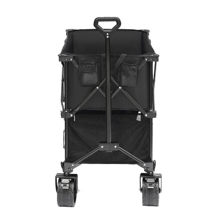 Heavy Duty Folding Wagon Cart Foldable Double Decker Wagon With All Terrain Wheels Collapsible Wago 10