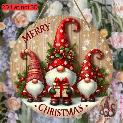 Hanging Ornament For Indoor Merry Christmas Wooden Sign Gnome  Santa Claus Festive Holiday Decor 2