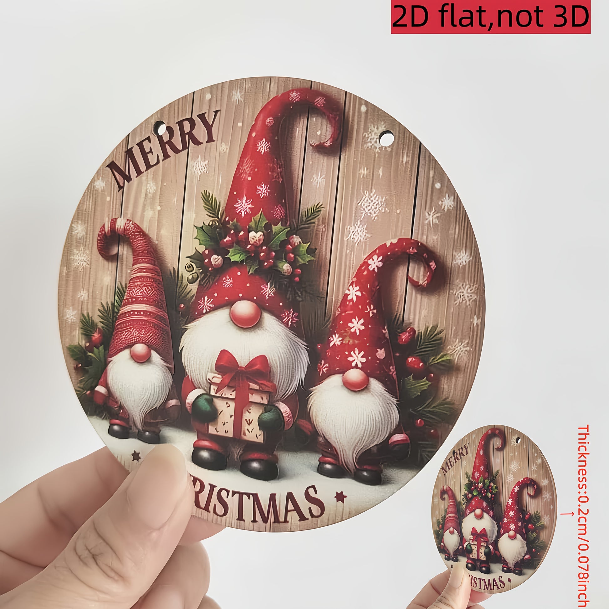 Hanging Ornament For Indoor Merry Christmas Wooden Sign Gnome  Santa Claus Festive Holiday Decor 3