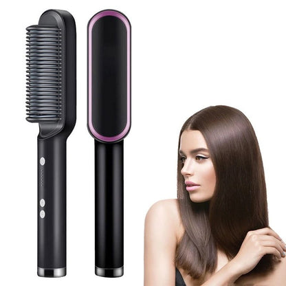 Electric Hair Straightener Brush  Professional Ceramic FastHeating Hair Styler 1