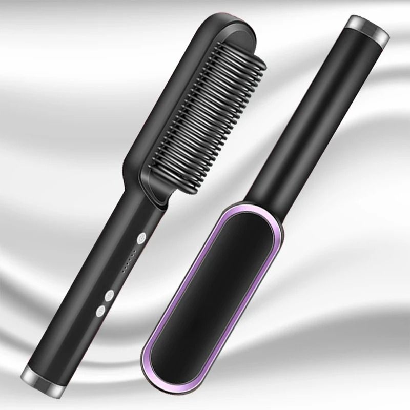 Electric Hair Straightener Brush  Professional Ceramic FastHeating Hair Styler 2