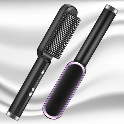Electric Hair Straightener Brush  Professional Ceramic FastHeating Hair Styler 2