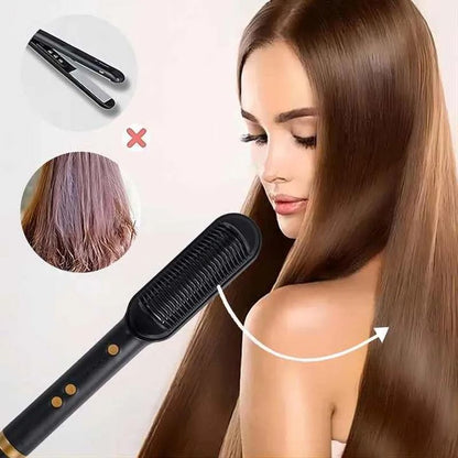 Electric Hair Straightener Brush  Professional Ceramic FastHeating Hair Styler 5