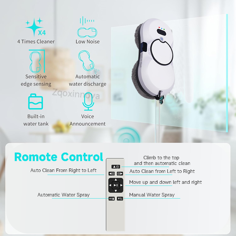 UPS System Robot, Window Cleaner Vacuum, Smart Home Appliance, Auto Clean Glass, Electric Floor Mops