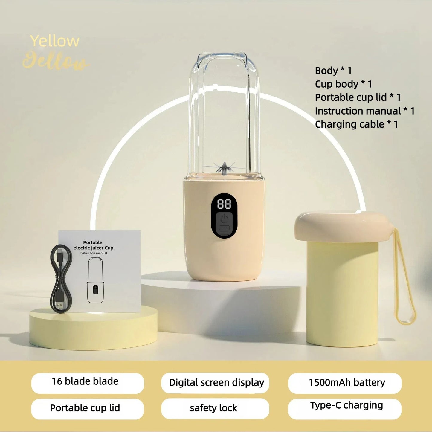 Portable Juicer Blender 400ml USB Rechargeable Smoothie Maker For Fruits And Vegetables 12