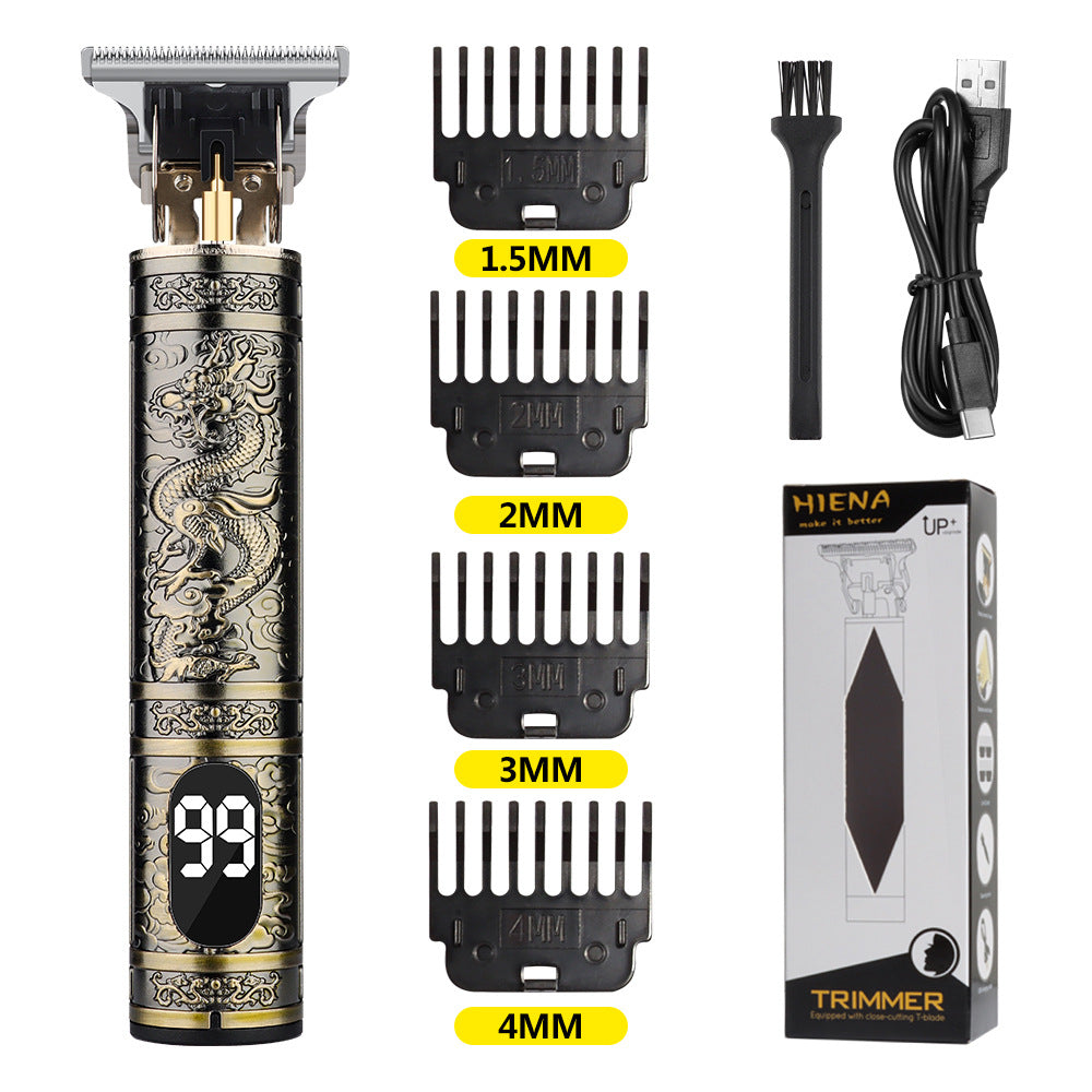 Professional Barber Hair Clipper, Electric Hair Trimmer, Strong Power, LED Display, Dragon Hair Clippers
