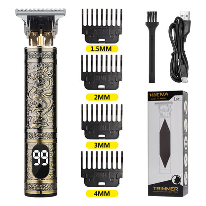 Professional Barber Hair Clipper, Electric Hair Trimmer, Strong Power, LED Display, Dragon Hair Clippers