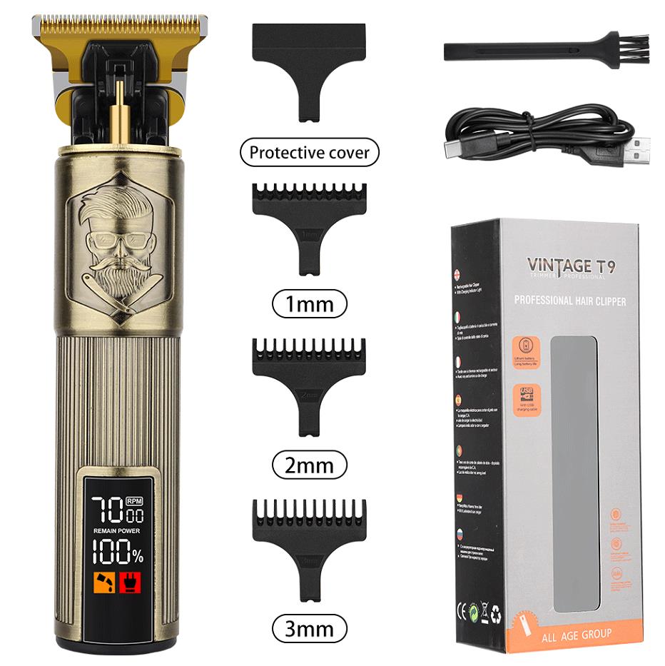 Professional Barber Hair Clipper, Electric Hair Trimmer, Strong Power, LED Display, Dragon Hair Clippers