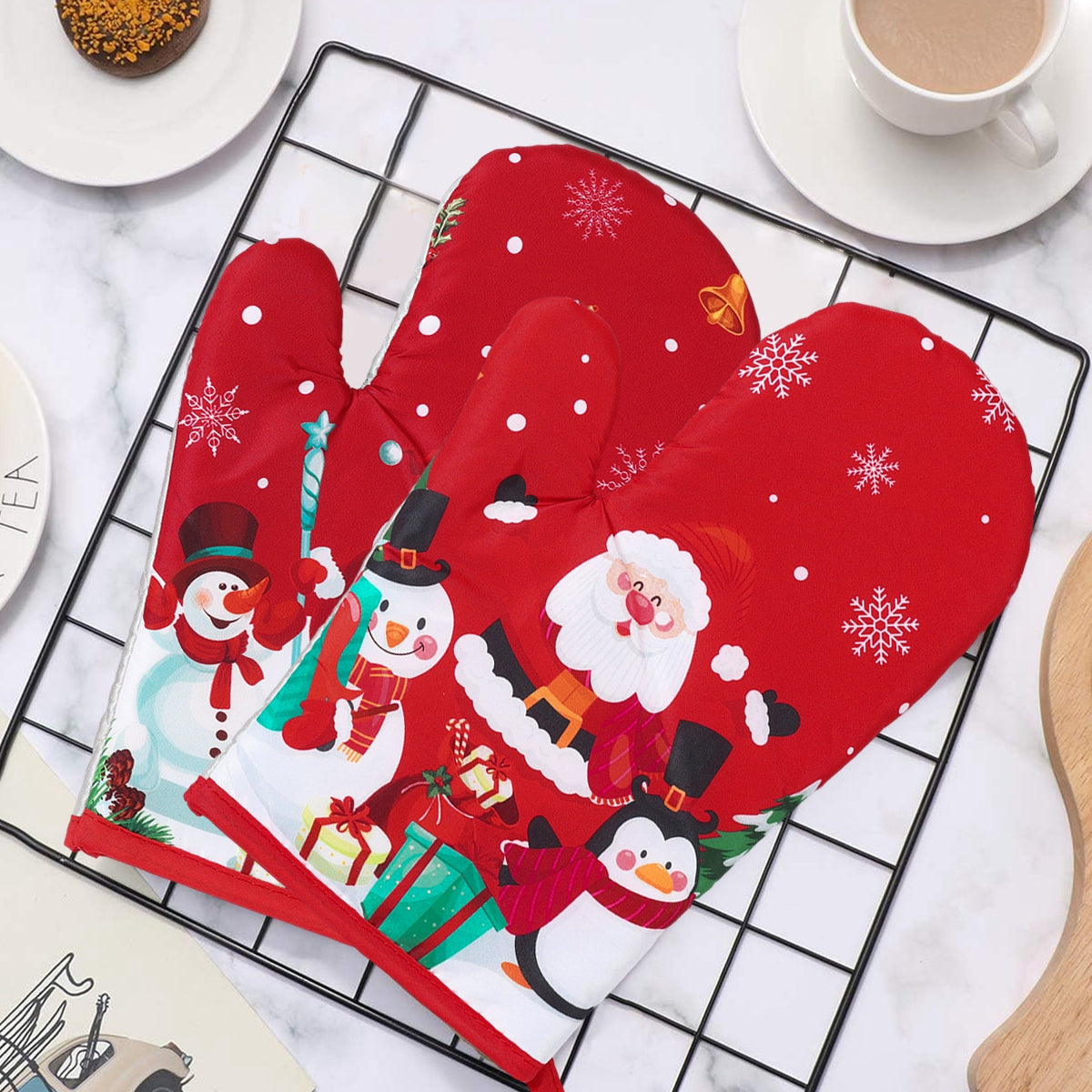Merry Christmas Oven Gloves, Xmas Ornaments, Christmas Decoration, For Home Mitts, Navidad Natal New Year Gift