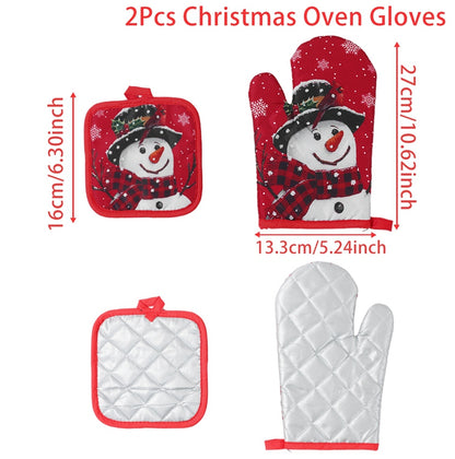 Merry Christmas Oven Gloves, Xmas Ornaments, Christmas Decoration, For Home Mitts, Navidad Natal New Year Gift