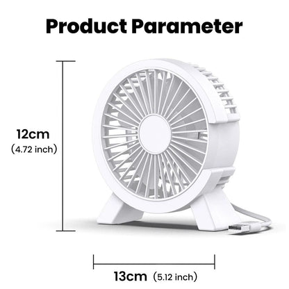 Mini USB Rechargeable Table Fan Portable Desk Fan For Home Office And Dorm Use 5