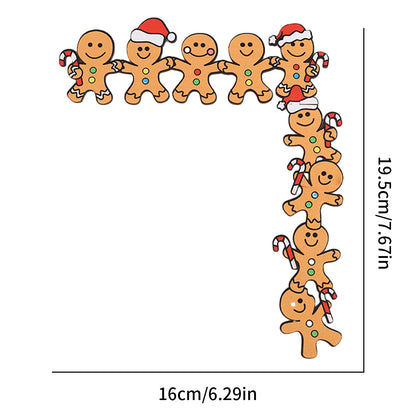 Christmas Door Gingerbread Man Wooden Corner Decoration Santa Hats And Cane Festive Home Xmas Party 4