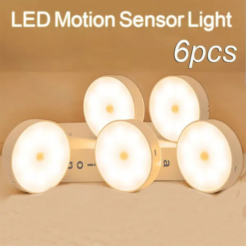 Motion Sensor LED Night Light, USB Rechargeable Night Lamp, Wireless Closet Light, Kitchen Cabinet, Wardrobe, Staircase