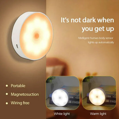 Motion Sensor LED Night Light, USB Rechargeable Night Lamp, Wireless Closet Light, Kitchen Cabinet, Wardrobe, Staircase