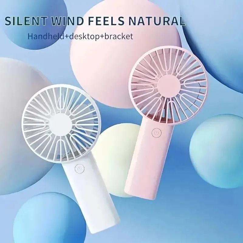 Mini USB Charging Handheld Fan with Mobile Phone Holder Portable 3-in-1 Desk and Travel Fan